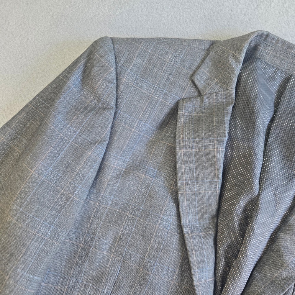 Bocaccio Uomo Blazer Mens 38S Grey Plaid Two Button Sport Coat Tailored Fit